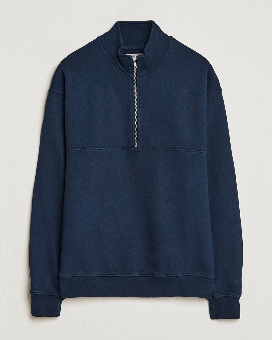 Colorful Standard Classic Organic Half-Zip Navy Blue – Blå