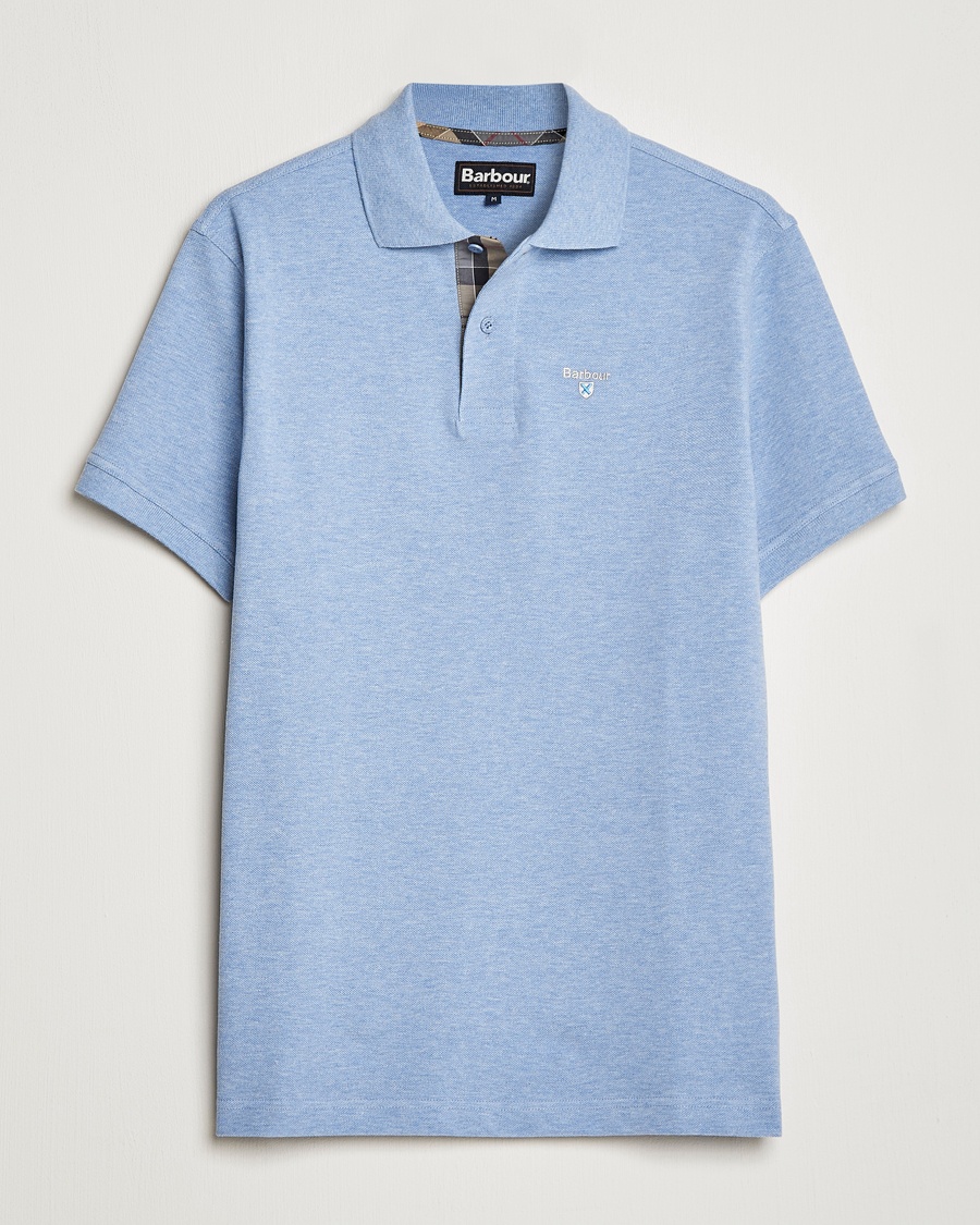 Barbour Lifestyle Tartan Pique Polo Sky Marl – Blå