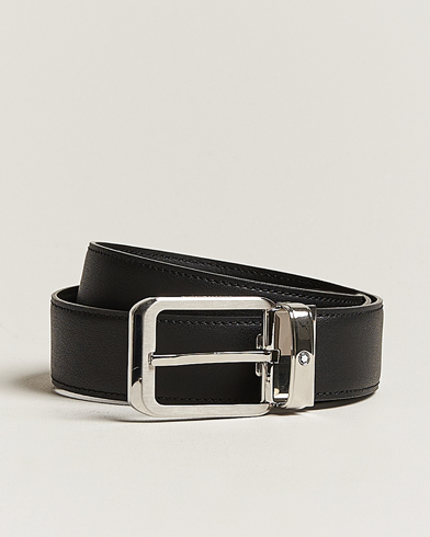 Herre | Glatte bælter | Montblanc | Black 35 mm Leather belt Black