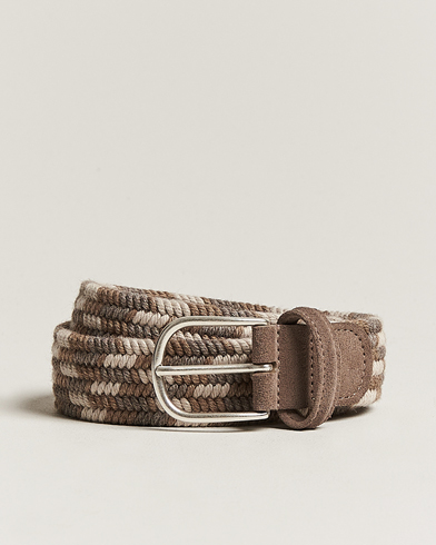 Herre | Italian Department | Anderson's | Braided Wool Belt Multi Natural