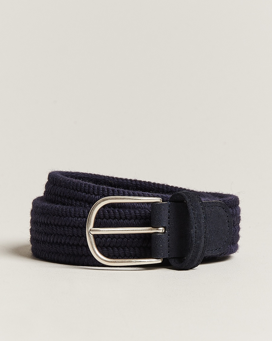  Braided Wool Belt Navy