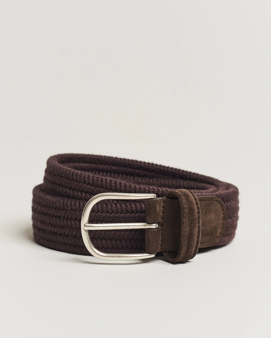 Herre | Nyheder | Anderson's | Braided Wool Belt Brown