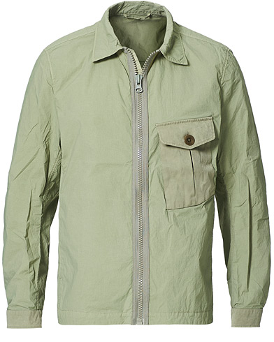 |  Garment Dyed Nylon Shirt Jacket Light Green