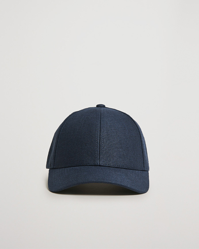 Herre | Hatte & kasketter | Varsity Headwear | Linen Baseball Cap Deep Sea Navy