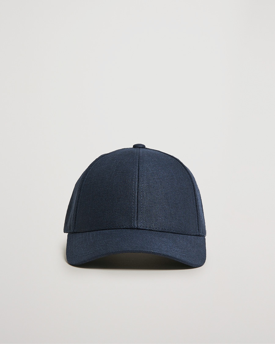 Herre | Nyheder | Varsity Headwear | Linen Baseball Cap Deep Sea Navy