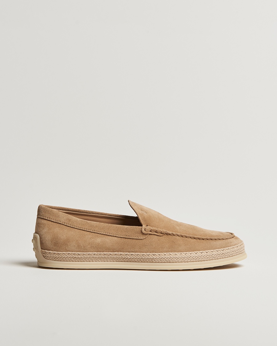 Herre | Sko i ruskind | Tod's | Raffia Loafer Beige Suede