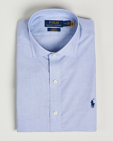 Herre |  | Polo Ralph Lauren | Slim Fit Poplin Cut Away Dress Shirt Light Blue