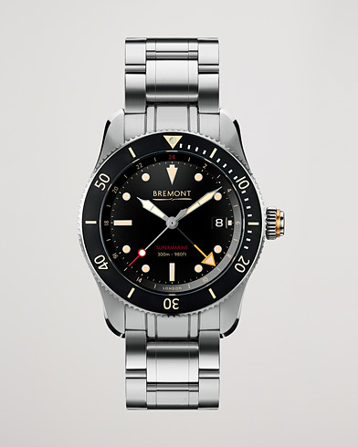 Herre | Ure | Bremont | S302 Supermarine GMT 40mm Steel Bracelet Black Dial