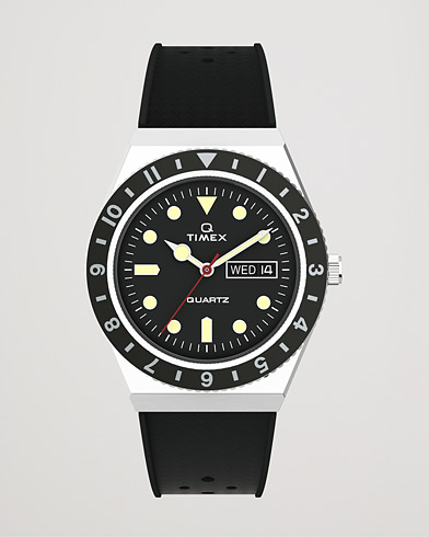 Herre | Ure | Timex | Q Diver 38mm Rubber Strap Black