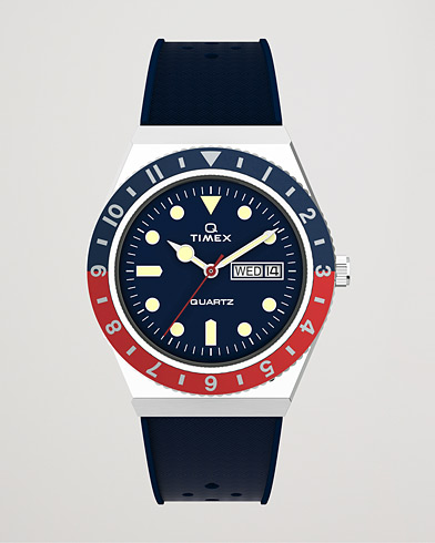 Herre | Gummirem | Timex | Q Diver 38mm Rubber Strap Blue/Red