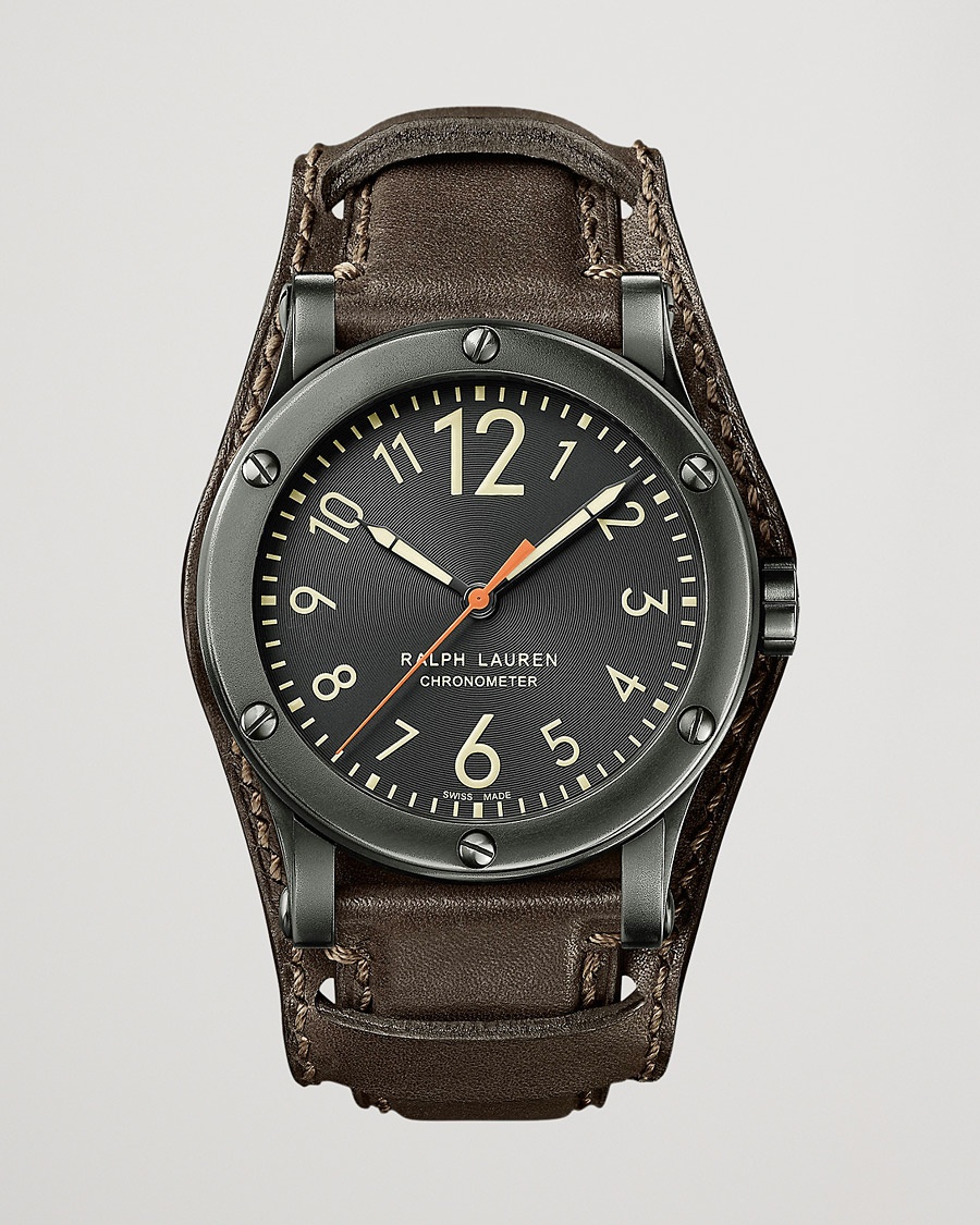  45mm Safari Chronometer Black Steel/Calf Strap