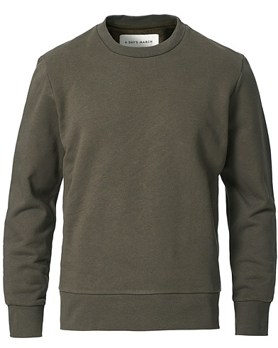 Herre | Sweatshirts | A Day's March | Shaw Sturdy Fleece Sweatshirt Olive