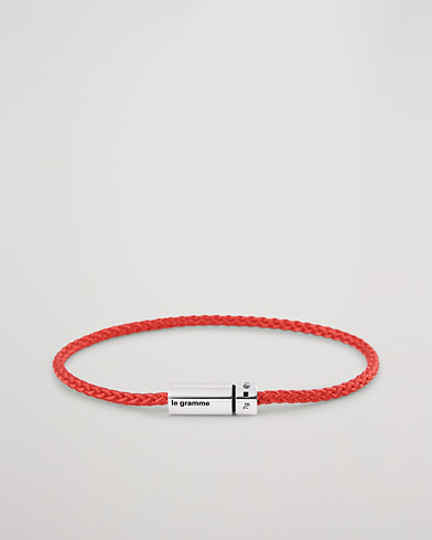 Herre | Armbånd | LE GRAMME | Nato Cable Bracelet Red/Sterling Silver 7g