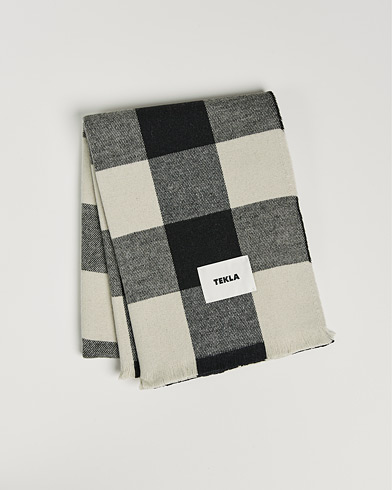 Herre | New Nordics | Tekla | Merino Wool Blanket Black Gingham