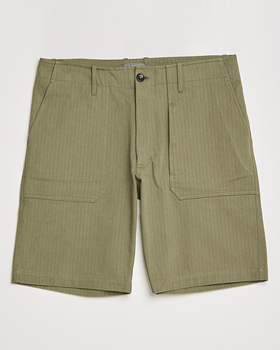 Herre | Chino shorts | Private White V.C. | Maker´s Cotton Herringbone Shorts Khaki