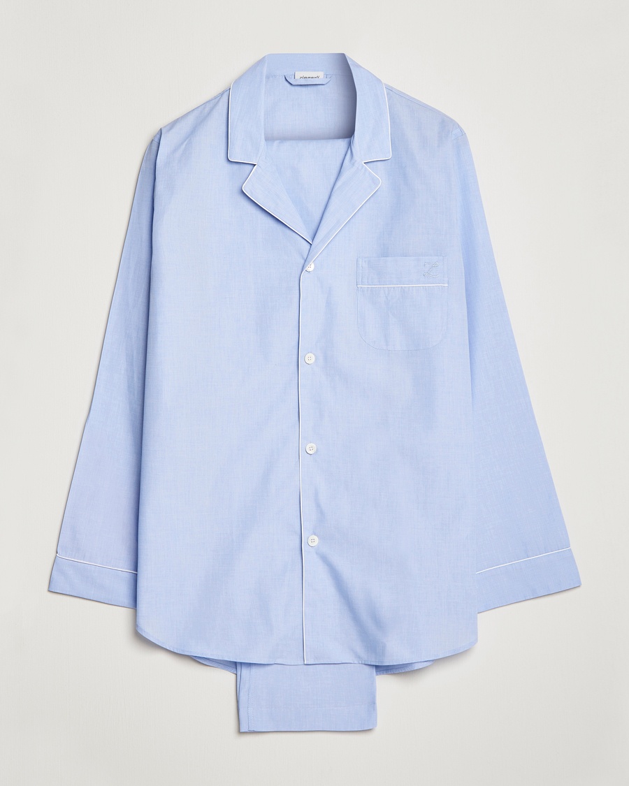 Herre | Pyjamas | Zimmerli of Switzerland | Mercerized Cotton Pyjamas Light Blue