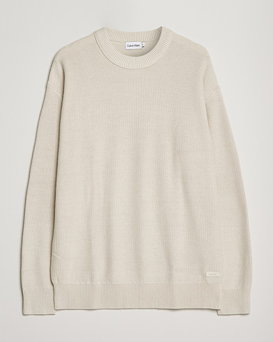 Herre | Trøje | Calvin Klein | Texture Knitted Sweater Stony Beige