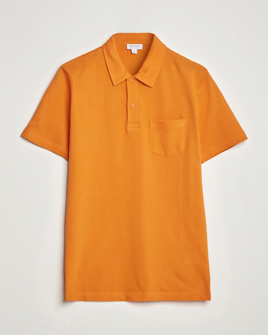 Herre | Kortærmede polotrøjer | Sunspel | Riviera Polo Shirt Flame Orange