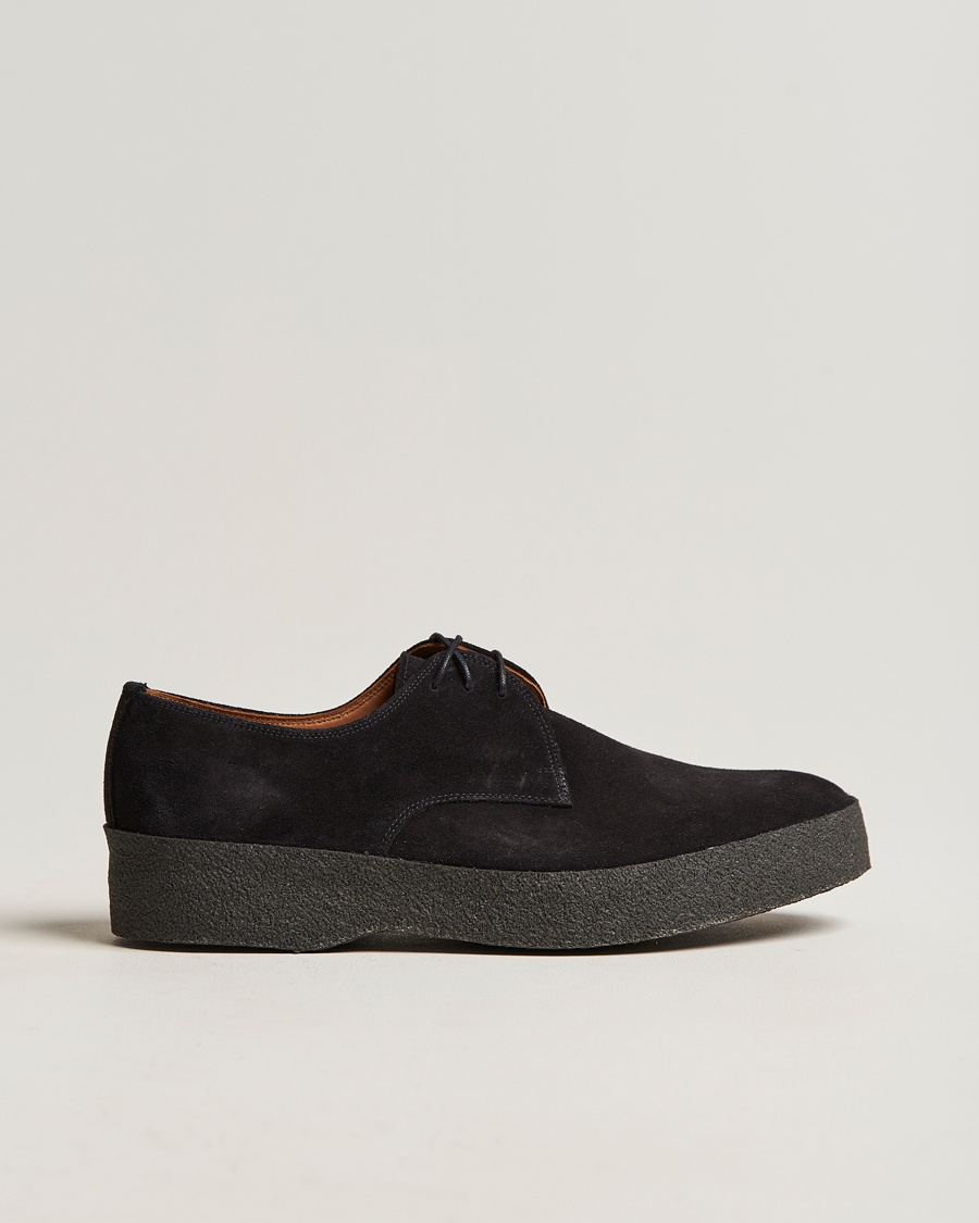 Sanders Gibson Lo Top Derby Black Suede – Sort