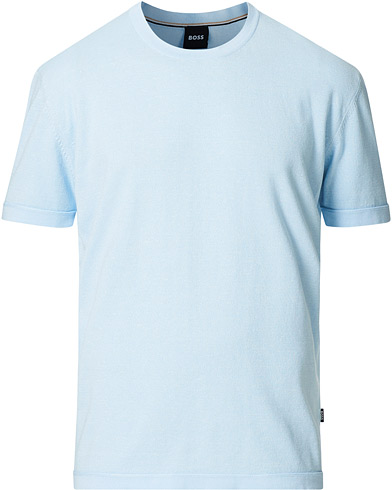 Herre | The linen lifestyle | BOSS | Tameo Cotton/Linen T-shirt Light Blue