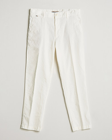 Herre | Bukser | BOSS | Perin Linen/Cotton Pleated Trousers White
