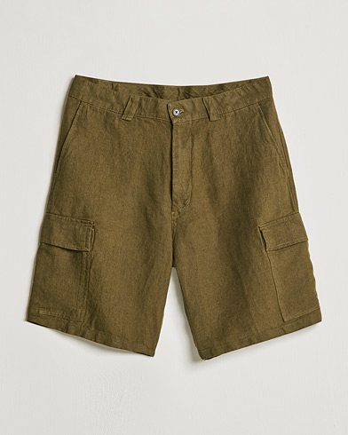 Herre | Shorts | NN07 | Arnie Cargo Linen Shorts Dark Olive