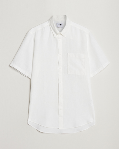 Kortærmede skjorter |  Arne Linen Short Sleeve Shirt White