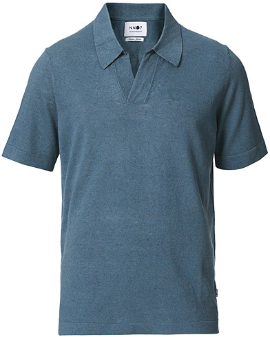 Herre | Udsalg tøj | NN07 | Ryan Cotton/Linen Polo Dust Blue