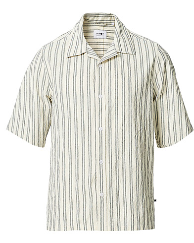 Herre | Kortærmede skjorter | NN07 | Ole Short Sleeve Striped Shirt White/Black