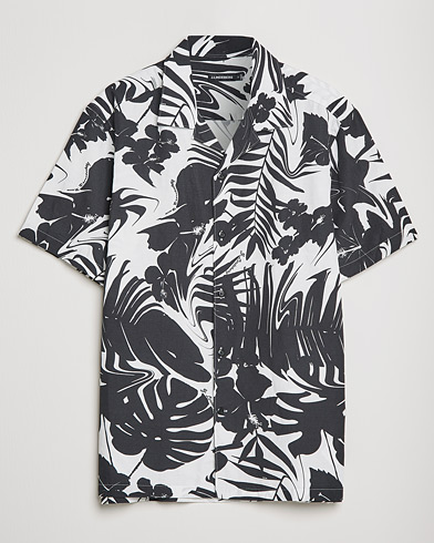 Herre | Kortærmede skjorter | J.Lindeberg | Elio Hibiscus Print Short Sleeve Shirt White/Black