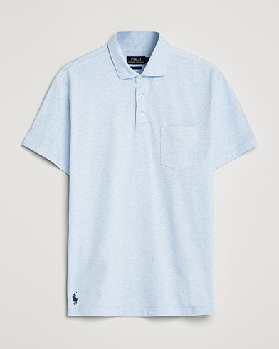Herre |  | Polo Ralph Lauren | Custom Slim Fit Cotton/Linen Polo Elite Blue Heather