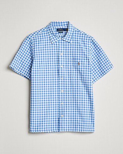 Herre | Sæsonstilbud i en begrænset periode | Polo Ralph Lauren | Short Sleeve Resort Collar Checked Shirt Blue/White