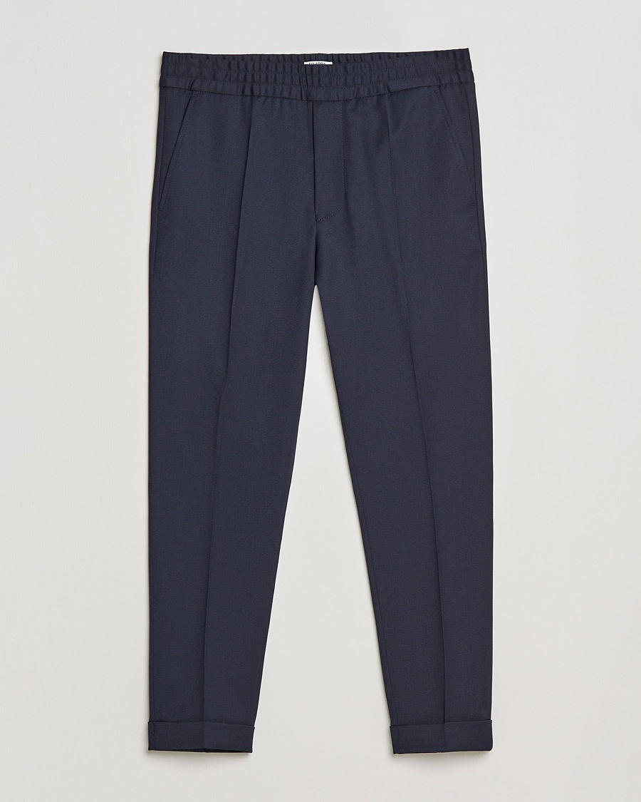 Herre | | Filippa K | Terry Gabardine Cropped Turn Up Trousers Navy
