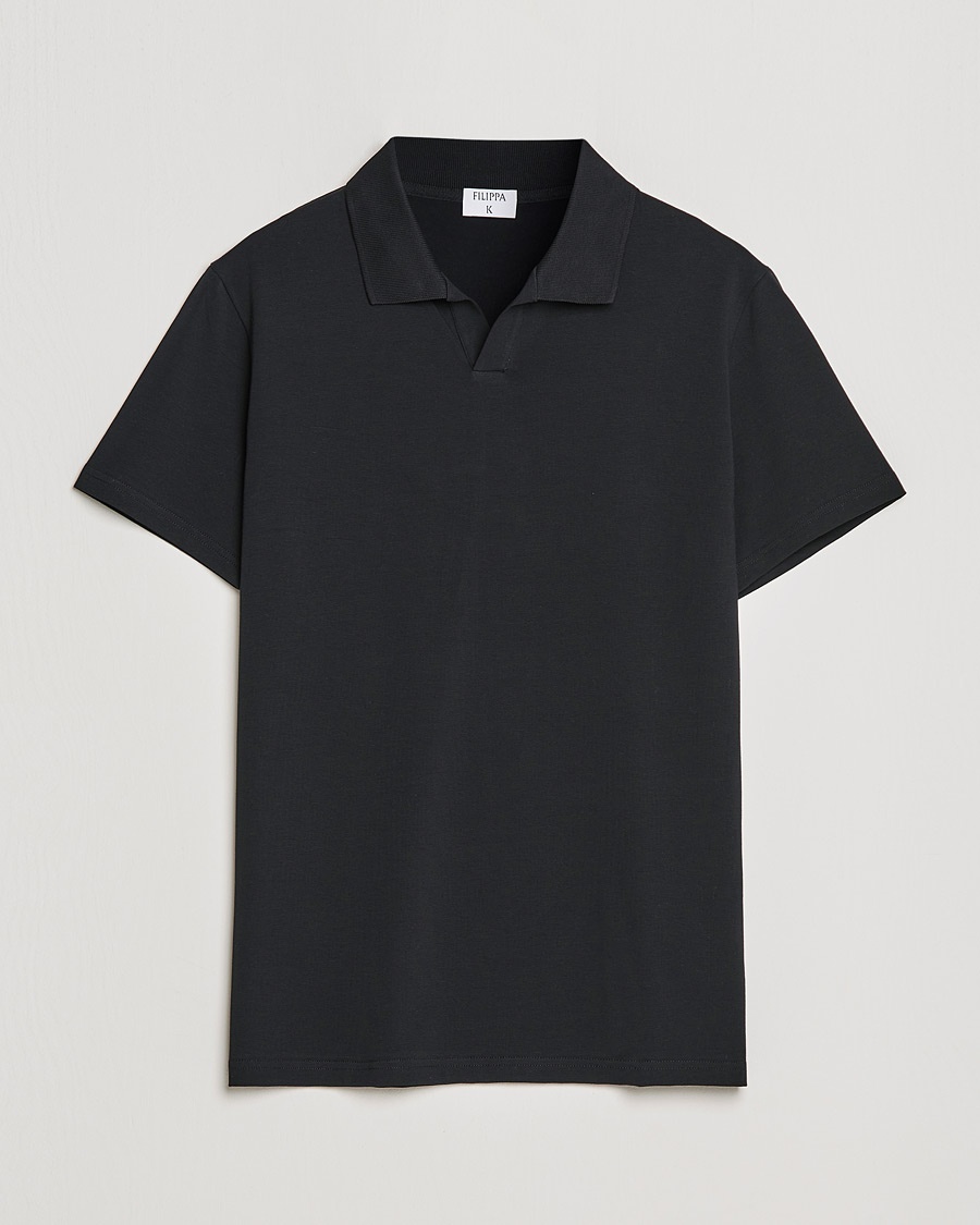 Filippa K Soft Lycra Polo Tee Black – Sort