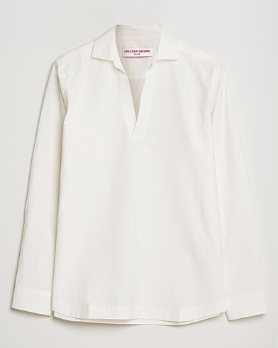 Herre | Casual | Orlebar Brown | Ridley Resort Collar Cotton Shirt White Sand
