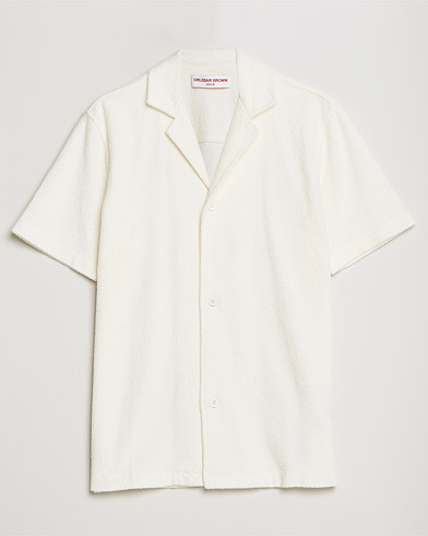 Herre | Kortærmede skjorter | Orlebar Brown | Howell Short Sleeve light Towelling Shirt White Sand