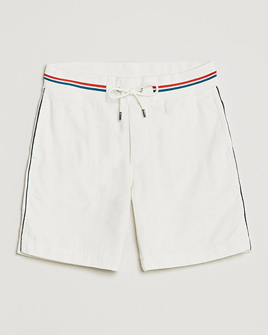 Herre | Terry | Orlebar Brown | Afador OB Stripe Towelling Shorts White Sand