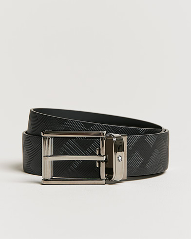 Herre | Glatte bælter | Montblanc | Black 35 mm Leather Belt Black