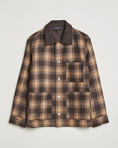 Herre | Moderne jakker | A.P.C. | Emile Shirt Jacket Brown Check