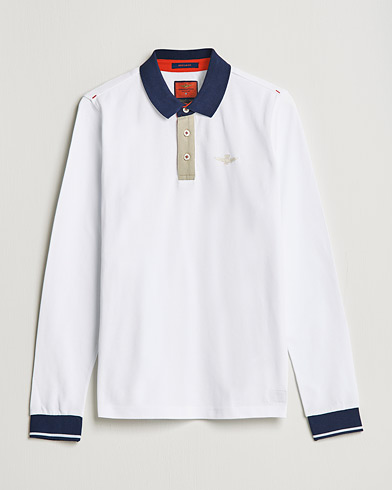 Herre | Rugbytrøjer | Aeronautica Militare | Long Sleeve Collor Polo Off White