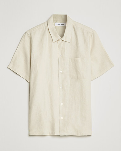Herre | Hørskjorter | Samsøe & Samsøe | Avan Linen Short Sleeve Shirt Oatmeal