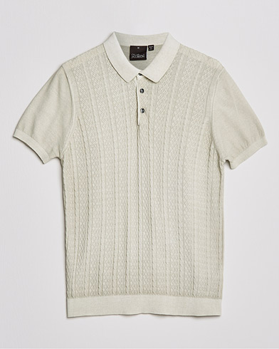 Herre | Udsalg tøj | Oscar Jacobson | Bard Knitted Cotton Crepe Polo Creme