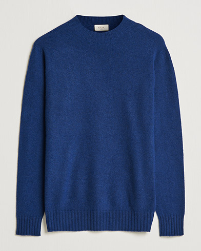 Herre | Pullovers med rund hals | Altea | Wool/Cashmere Crew Neck Sweater Open Blue