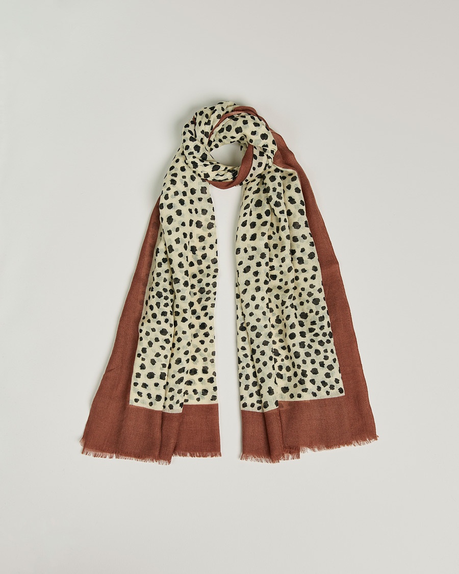 Herre | | Altea | Dot Print Wool Scarf Beige