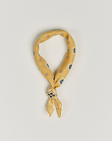 Herre | Tørklæde | Amanda Christensen | Cotton Voilé Printed Flower Bandana Yellow