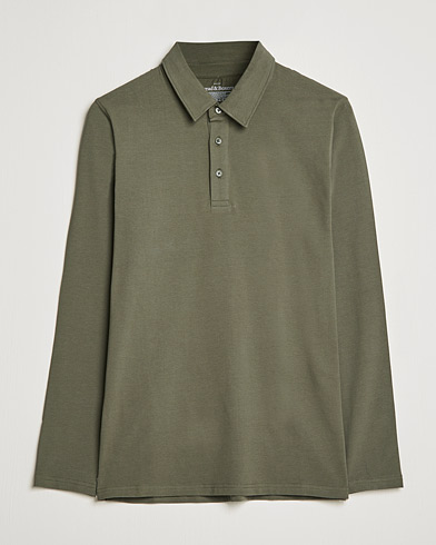 Herre | Polotrøjer | Bread & Boxers | Long Sleeve Jersey Polo Army Green