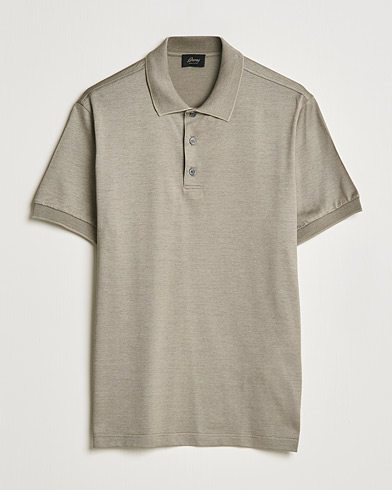 Herre | Brioni | Brioni | Cotton/Silk Short Sleeve Polo Beige