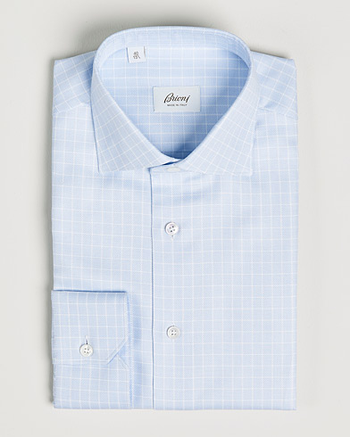 Herre | Businessskjorter | Brioni | Slim Fit Dress Shirt Light Blue Check