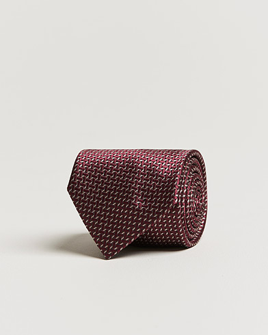 Herre |  | Brioni | Micro Pattern Silk Tie Burgundy