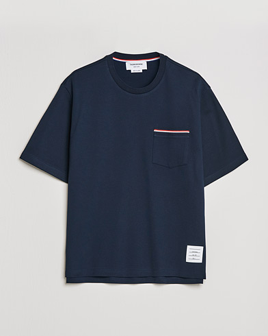 Herre | Thom Browne | Thom Browne | Oversize Pocket Stripe T-Shirt Navy
